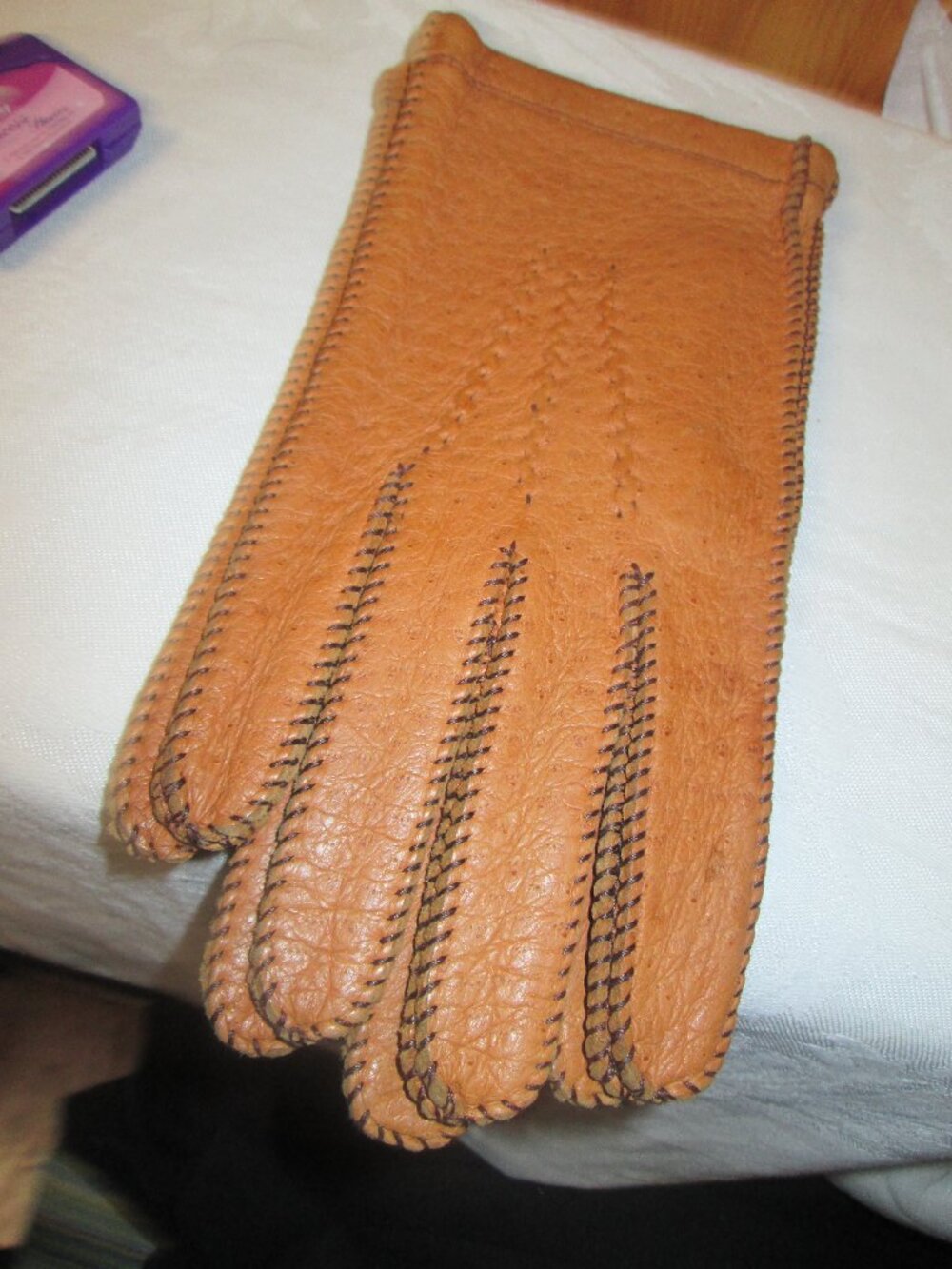 New Peccary Pigskin quality driving gloves hand sewn vtg 10 NEW never worn